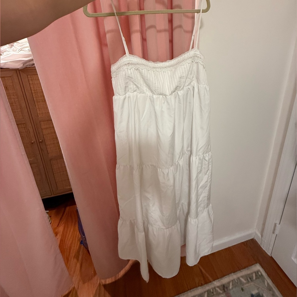 Zara White Smocked Maxi Dress